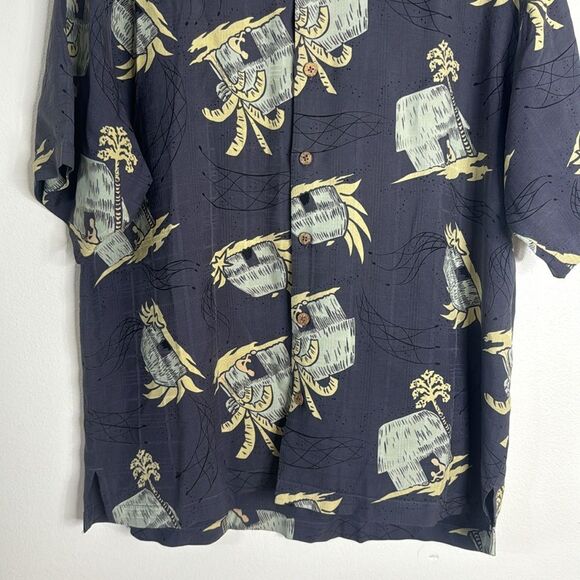 Tommy Bahama Mens Floral Hawaiian Silk Button Up Shirt Size large Beach Pool - Picture 3 of 8